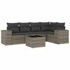 vidaXL Salon de jardin 6 pcs avec coussins gris r&eacute;sine tress&eacute;e