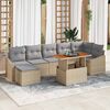 vidaXL Ensemble de salle &agrave; manger pour jardin 8 pcs Beige et gris
