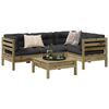 vidaXL Salon de jardin 5 pcs avec coussins bois de pin impr&eacute;gn&eacute;