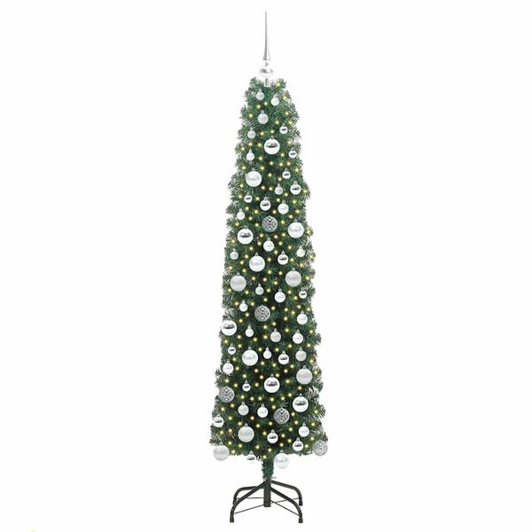 vidaXL Sapin de Noël artificiel Vert 180 cm PVC et acier et plastique