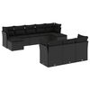 vidaXL Salon de jardin 10 pcs avec coussins noir r&eacute;sine tress&eacute;e