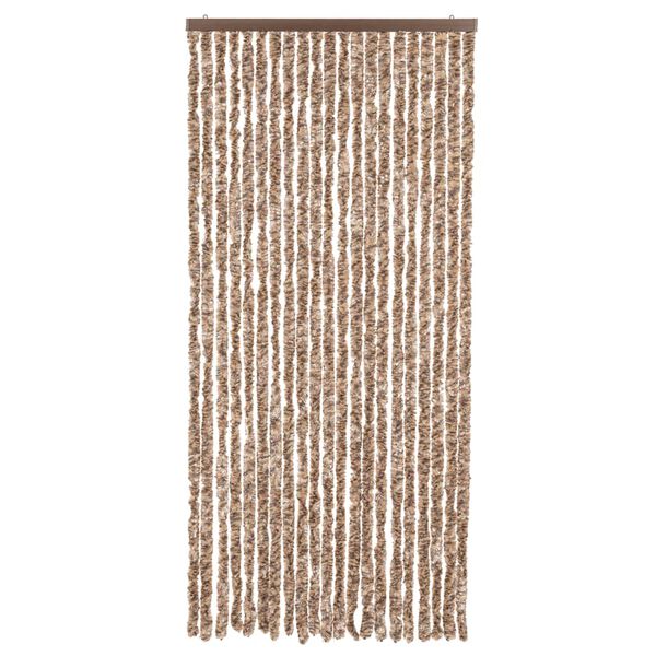 vidaXL Rideau anti-mouches beige et marron fonc&eacute; 90x220 cm chenille