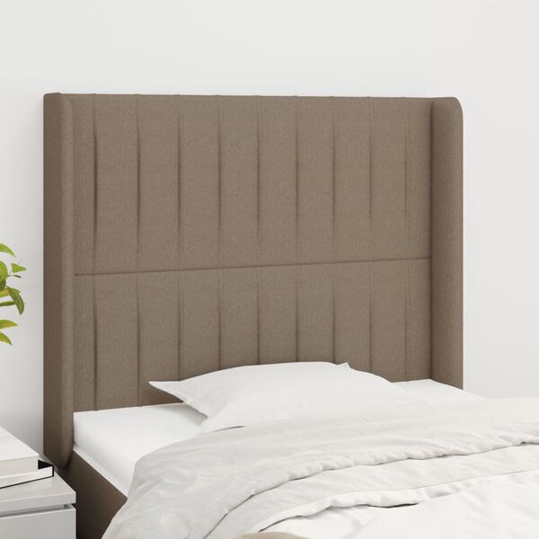 vidaXL T&ecirc;te de lit avec oreilles Taupe 83x16x118/128 cm Tissu