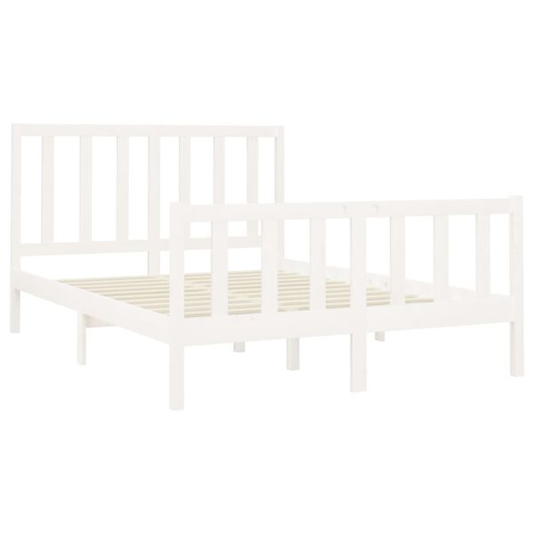 vidaXL Cadre de lit sans matelas blanc 140x200 cm bois de pin massif