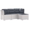 vidaXL Canap&eacute; de jardin 4 places avec coussins style rotin PP Blanc