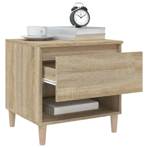 vidaXL Tables de chevet 2pcs Ch&ecirc;ne sonoma 50x46x50cm Bois d&rsquo;ing&eacute;nierie