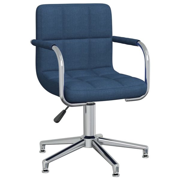 vidaXL Chaise pivotante de salle &agrave; manger Bleu Tissu