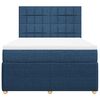 vidaXL Sommier &agrave; lattes de lit avec matelas Bleu 140x200 cm Tissu