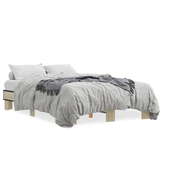 vidaXL Cadre de lit sans matelas ch&ecirc;ne sonoma 140x190 cm