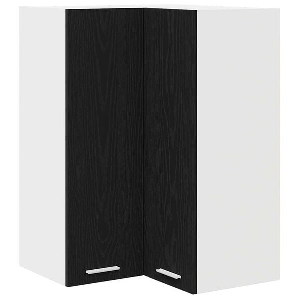 vidaXL Armoire suspendue Ch&ecirc;ne noir et Blanc 57 x 57 x 80 cm