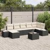 vidaXL Ensemble de canap&eacute; de jardin avec coussin 8 pcs Noir polyrotin
