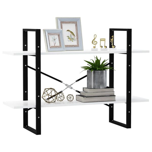 vidaXL Bibliothèque à 2 niveaux blanc 100x30x70 cm bois d'ingénierie