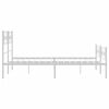 vidaXL Cadre de lit m&eacute;tal sans matelas et pied de lit blanc 120x190 cm
