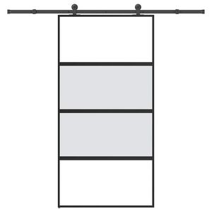 vidaXL Porte coulissante kit de quincaillerie tremp&eacute; verre aluminium
