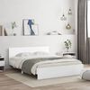 vidaXL Cadre de lit avec LED sans matelas blanc 150x200 cm