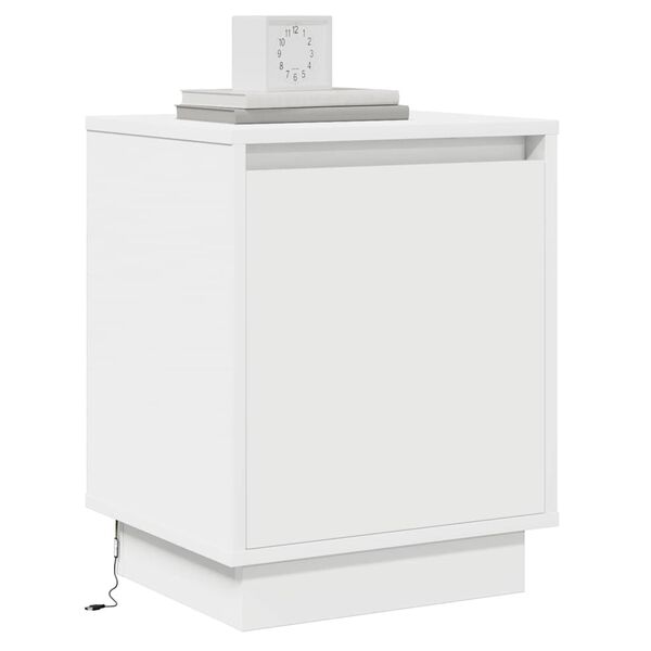 vidaXL Cabinet de chevet Blanc 39 x 34,5 x 50 cm Bois d'ing&eacute;nierie