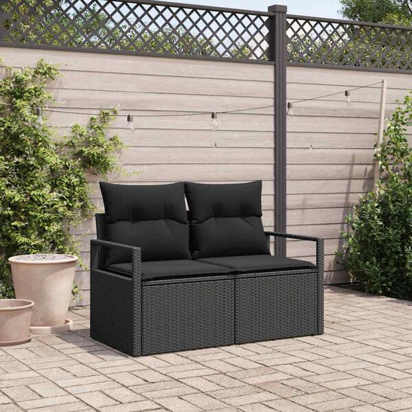 vidaXL Canap&eacute; de jardin avec coussin 120 x 62 x 69 cm polyrotin