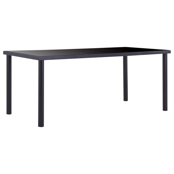 vidaXL Ensemble de salle &agrave; manger 9 pcs Similicuir Noir