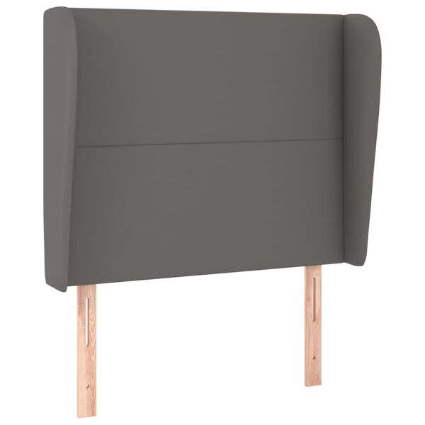 vidaXL T&ecirc;te de lit avec oreilles Gris 93x23x118/128 cm Similicuir