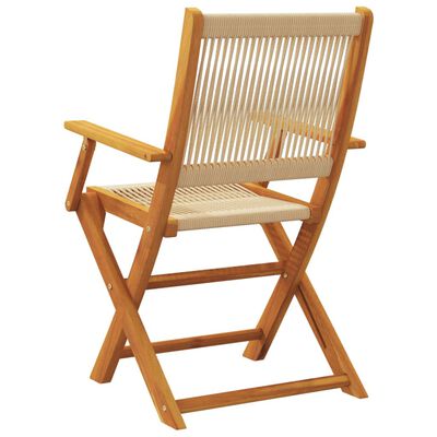 vidaXL Chaises de jardin lot de 2 beige bois d'acacia et polypropylène