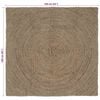 vidaXL Tapis de surface Carr&eacute; Gris 160 x 160 cm Jute