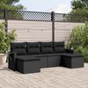 vidaXL Salon de jardin 6 pcs avec coussins noir r&eacute;sine tress&eacute;e