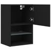 vidaXL Meuble TV avec lumi&egrave;res LED noir 40,5x30x60 cm