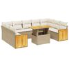 vidaXL Salon de jardin avec coussins 10 pcs beige r&eacute;sine tress&eacute;e