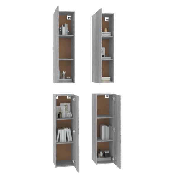 vidaXL Meubles TV 4 pcs Sonoma gris 30,5x30x110 cm Bois d'ingénierie