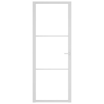 vidaXL Porte intérieure 76x201,5 cm Blanc Verre ESG et aluminium