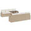vidaXL Ensemble de canap&eacute; de jardin 9 pc Beige Poly Rattan