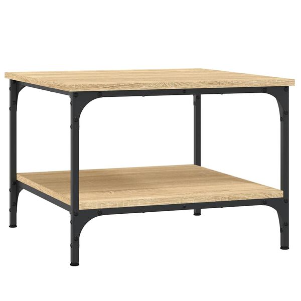 vidaXL Table basse ch&ecirc;ne sonoma 55x55x40 cm bois d'ing&eacute;nierie