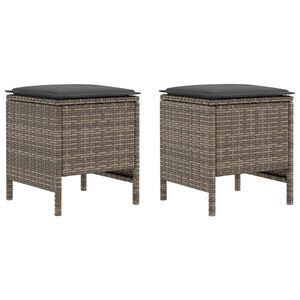 vidaXL Pouf de Jardin 2 Pi&egrave;ce Gris et Gris fonc&eacute; 38 x 38 x 45 cm