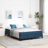vidaXL Lit &agrave; ressorts avec matelas Bleu 160 x 200 cm tissu