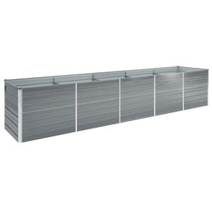 vidaXL Lit sur&eacute;lev&eacute; de jardin Acier galvanis&eacute; 400x80x77 cm Gris