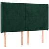 vidaXL T&ecirc;te de lit avec oreilles Vert fonc&eacute; 147x16x118/128 cm Velours