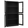 vidaXL Armoire de bureau Anthracite 90x40x180 cm Acier et verre trempé