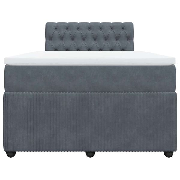 vidaXL Sommier &agrave; lattes de lit et matelas gris fonc&eacute; 120x190cm velours