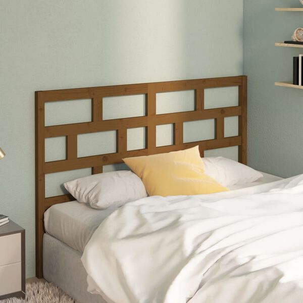 vidaXL T&ecirc;te de lit Marron miel 156x4x100 cm Bois massif de pin