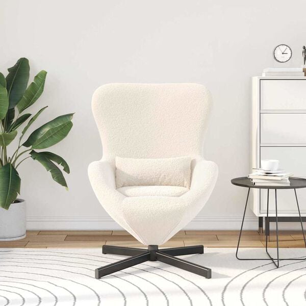 vidaXL Fauteuil œuf Crème 63 x 73 x 90 cm tissu