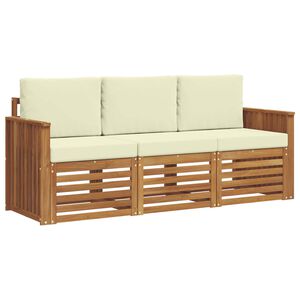 vidaXL Ensembles de canap&eacute;s 3 pc Naturel et Cr&egrave;me Bois d'Acacia Massif