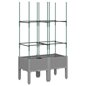 vidaXL Jardini&egrave;re avec treillis gris clair 80x40x142,5 cm PP