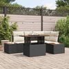 vidaXL Ensemble de canap&eacute; de jardin 5 pcs Noir Poly rotin