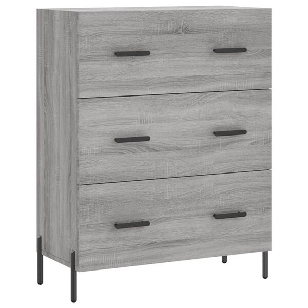 vidaXL Buffet sonoma gris 69,5x34x90 cm bois d'ing&eacute;nierie