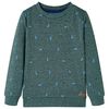 Sweatshirt pour enfants vert fonc&eacute; m&eacute;lange 140