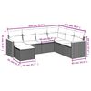 vidaXL Salon de jardin avec coussins 7 pcs gris r&eacute;sine tress&eacute;e