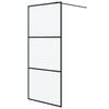 vidaXL Paroi de douche Noir 90x195 cm Verre ESG d&eacute;poli