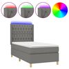 vidaXL Sommier &agrave; lattes de lit matelas LED Gris fonc&eacute; 90x200cm Tissu
