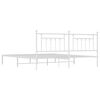 vidaXL Cadre de lit m&eacute;tal sans matelas et t&ecirc;te de lit blanc 200x200 cm