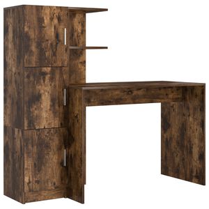 vidaXL Bureau 2 pcs Ch&ecirc;ne fum&eacute;